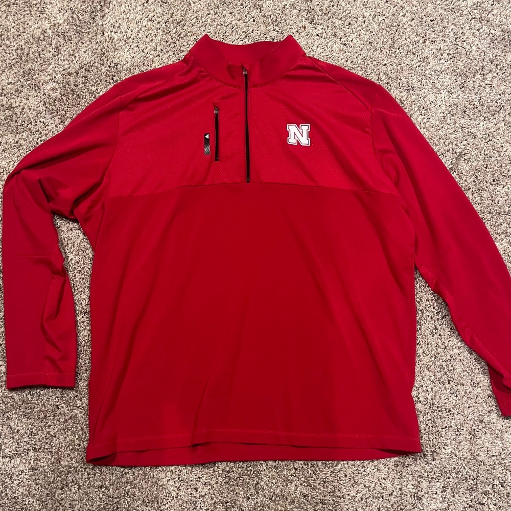 Men's 2XL Adidas Climalite Nebraska Huskers Quarter Zip